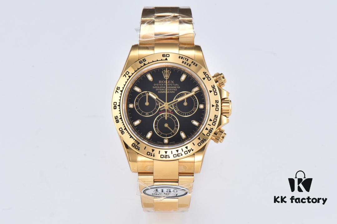 6931a6f1ccd8ab3d7af9b5f7 Clean Factory 116508 Black Dial Plain Engraved Daytona Full Gold Version