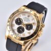 6931a6f5ccd8ab3d7af9b63f CLEAN Factory C-Factor Rolex 116518 Yellow Gold Panda Dial Daytona with Rubber Strap