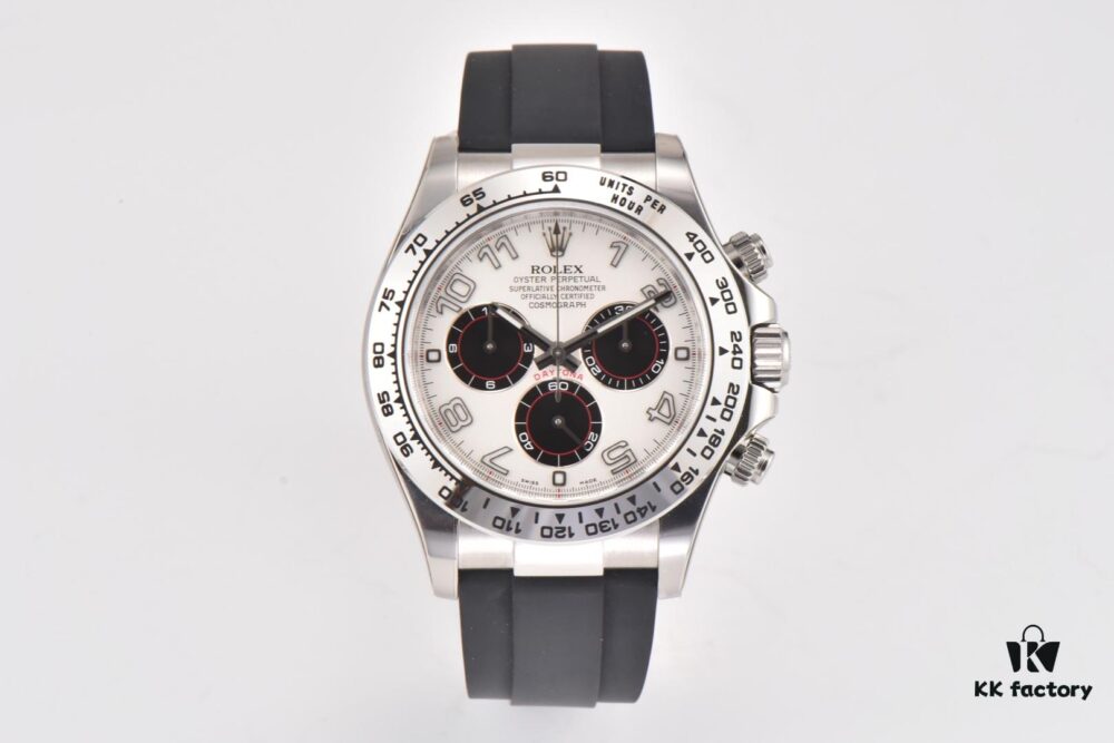 CLEAN Factory C-Factor Rolex 116519 White Gold Panda Dial Daytona with Rubber Strap