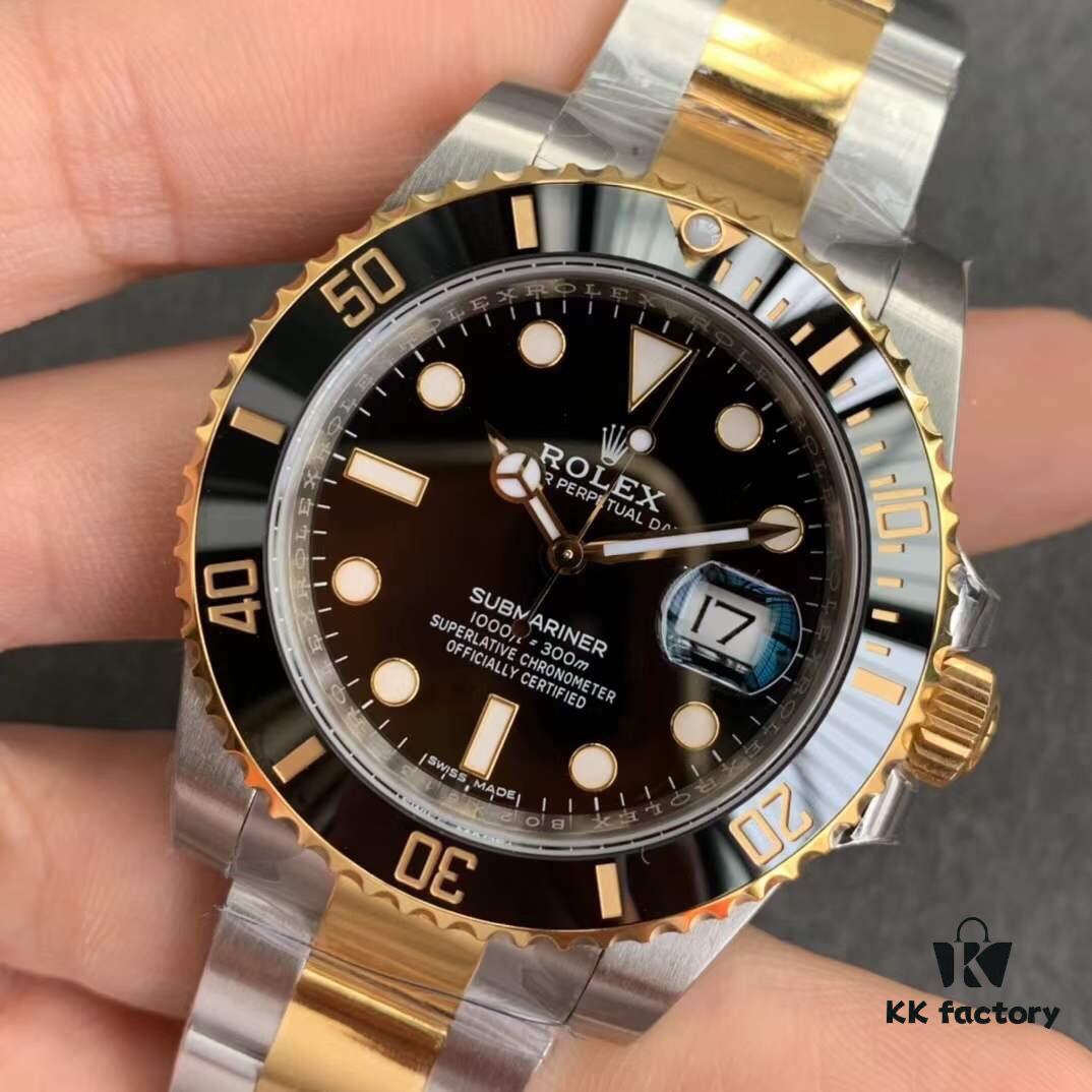 6931a6feccd8ab3d7af9b6dd VS Rolex Submariner Date Two-Tone Black Water Ghost, Best Version on Market, Exclusive 3135 Monobloc Movement, Solid Hands and Central Pinion, Beveled Markers, 40x13mm