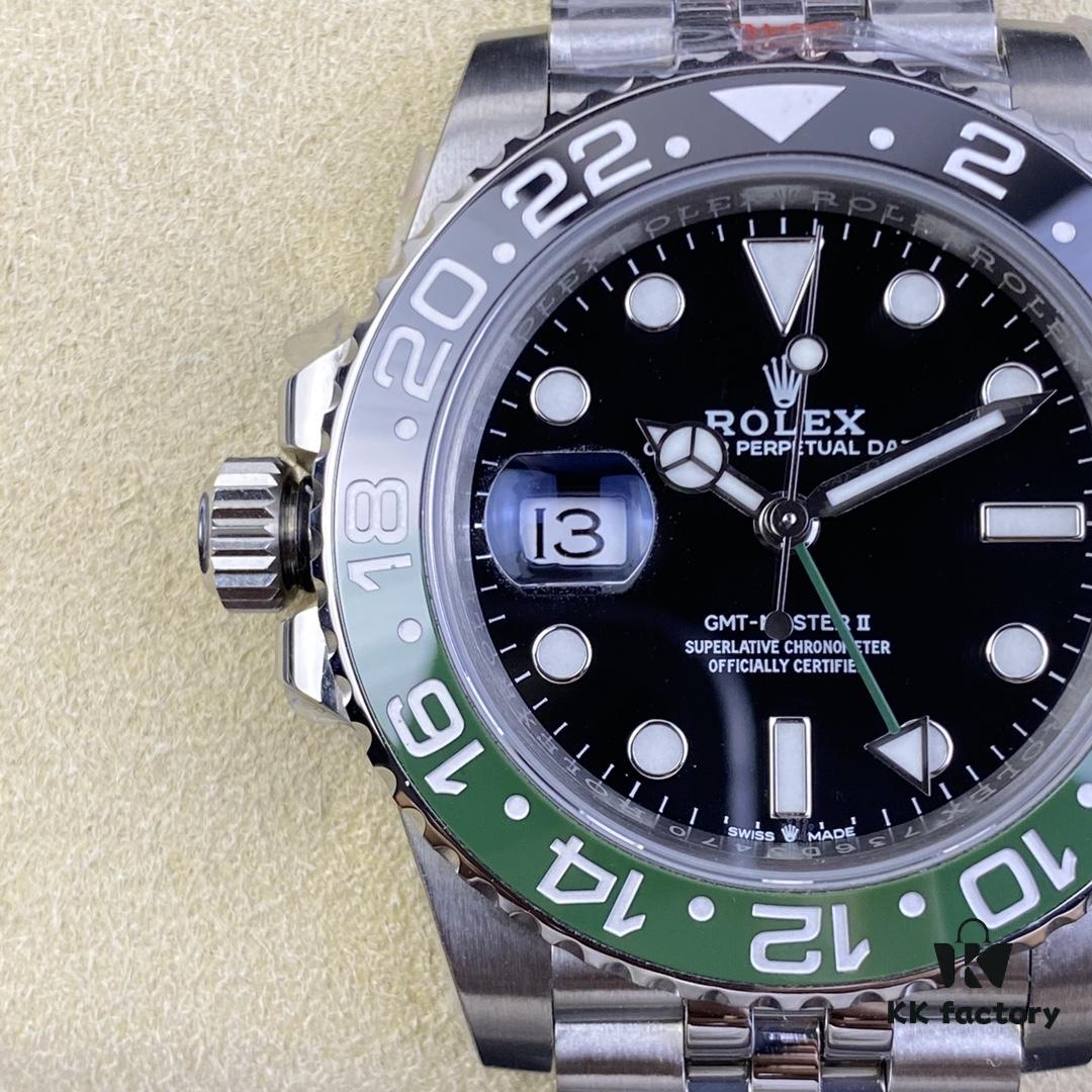 OW Factory Rolex 2022 Official New Arrival 'Sprite Bezel' Left-Handed Greenwich GMT with 3186 Movement, 40mm, 904L Stainless Steel