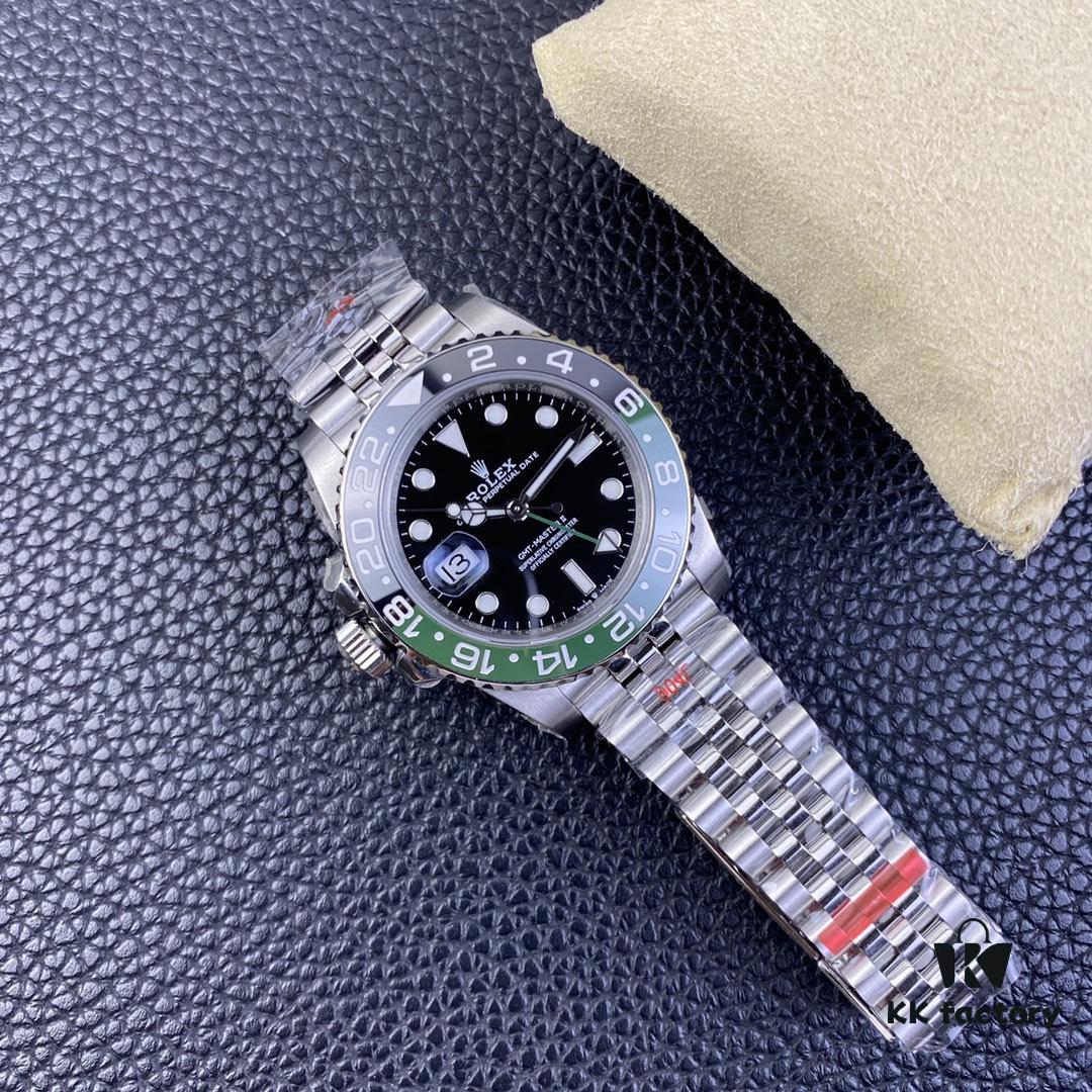 OW Factory Rolex 2022 Official New Arrival 'Sprite Bezel' Left-Handed Greenwich GMT with 3186 Movement, 40mm, 904L Stainless Steel