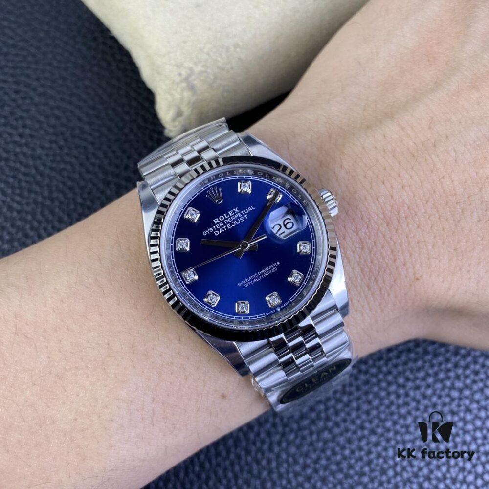 6931a716ccd8ab3d7af9b879 C-Factory Rolex 126234 36mm Oyster Perpetual Datejust Diamond Bezel - Blue, Black, Green, White Roman Dial