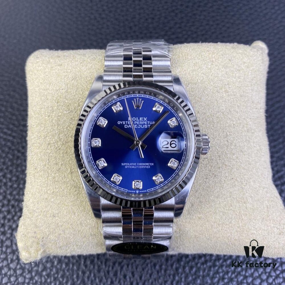 6931a716ccd8ab3d7af9b87a C-Factory Rolex 126234 36mm Datejust Diamond Bezel - Blue, Black, Green, White Roman Dial