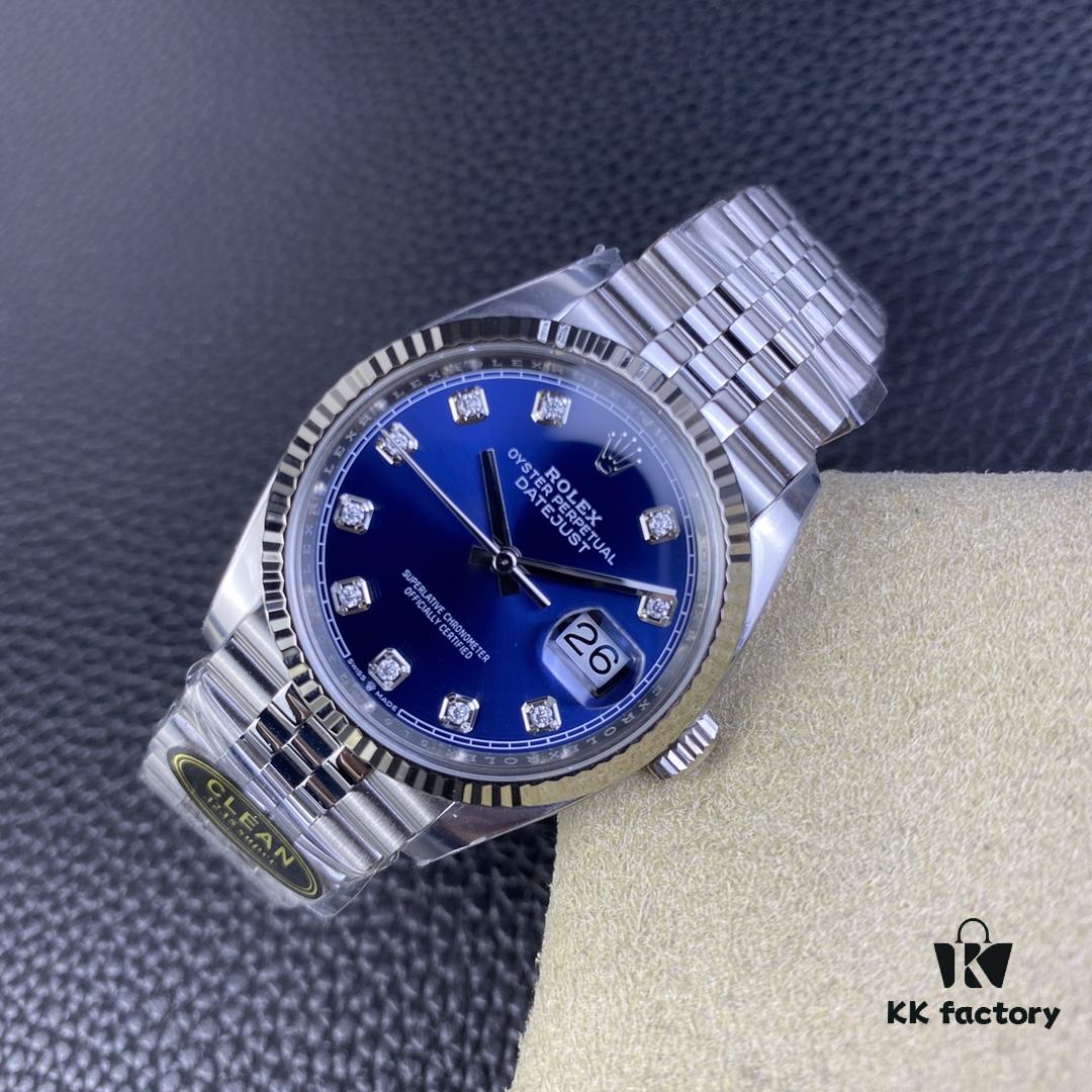 6931a716ccd8ab3d7af9b87d C-Factory Rolex 126234 36mm Datejust Diamond Bezel - Blue, Black, Green, White Roman Dial