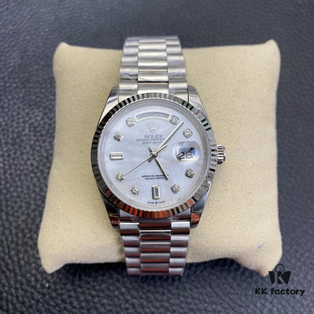 6931a71dccd8ab3d7af9b8eb EW Rolex 36MM Day-Date Model with Mother-of-Pearl Dial