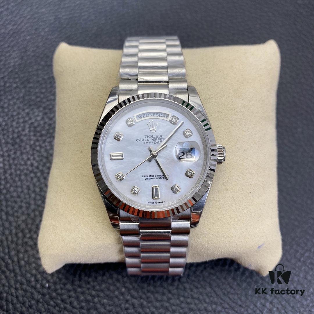 6931a71dccd8ab3d7af9b8eb EW Rolex 36MM Day-Date Model with Mother-of-Pearl Dial
