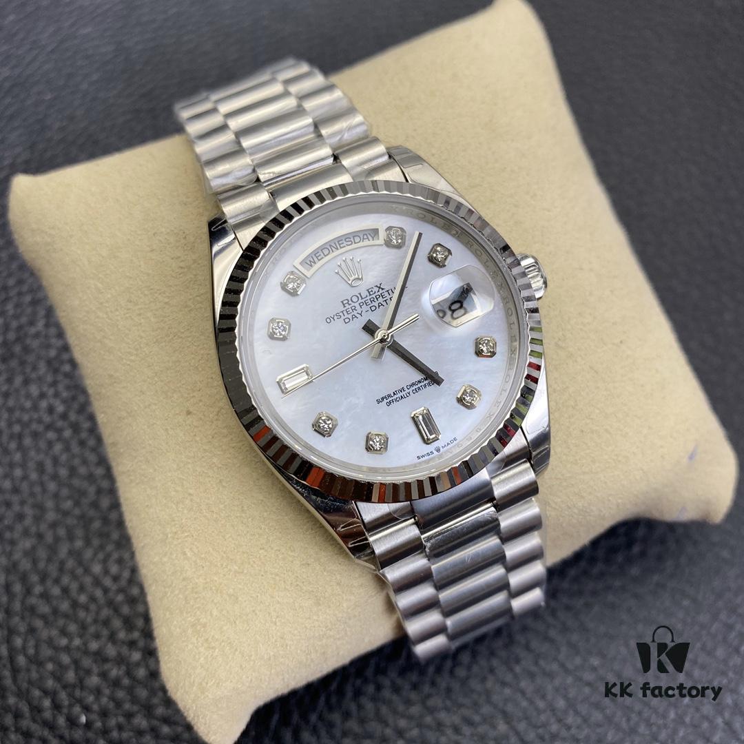6931a71dccd8ab3d7af9b8ec EW Rolex 36MM Day-Date Model with Mother-of-Pearl Dial