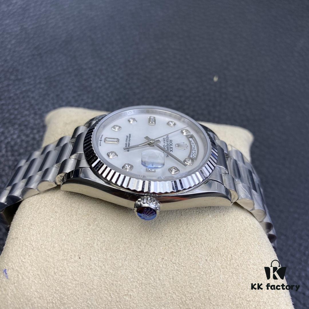 6931a71dccd8ab3d7af9b8ee EW Rolex 36MM Day-Date Model with Mother-of-Pearl Dial