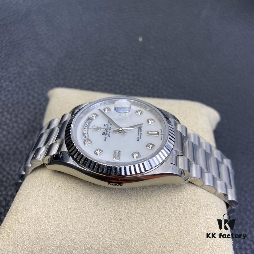 6931a71dccd8ab3d7af9b8ef EW Rolex 36MM Day-Date Model with Mother-of-Pearl Dial