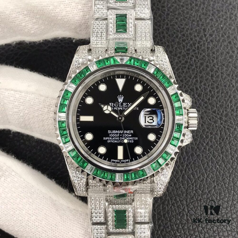 6931a728ccd8ab3d7af9b98f Luxury Masterpiece: Rolex SUB Diver Custom Diamond-Paved Edition