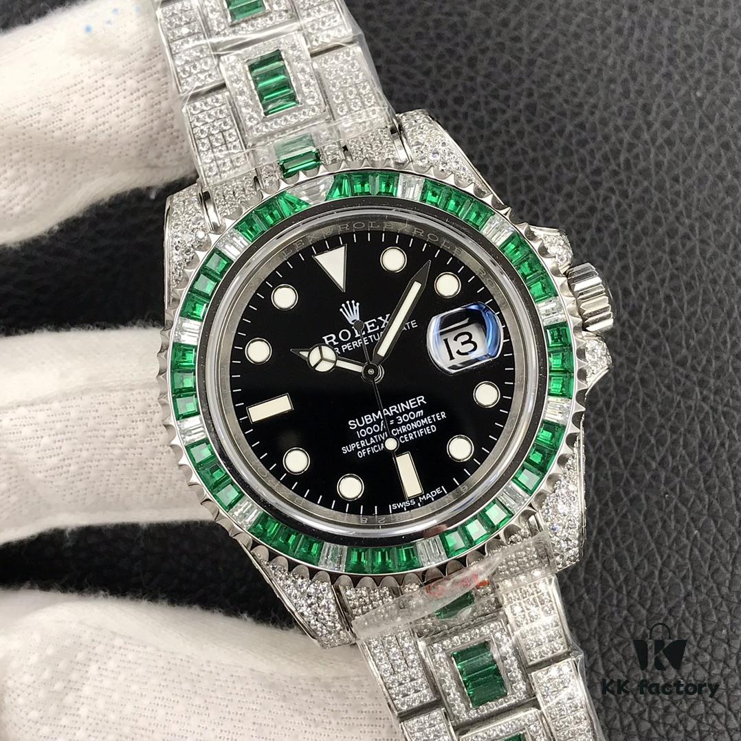 6931a728ccd8ab3d7af9b990 Luxury Masterpiece: Rolex SUB Diver Custom Diamond-Paved Edition