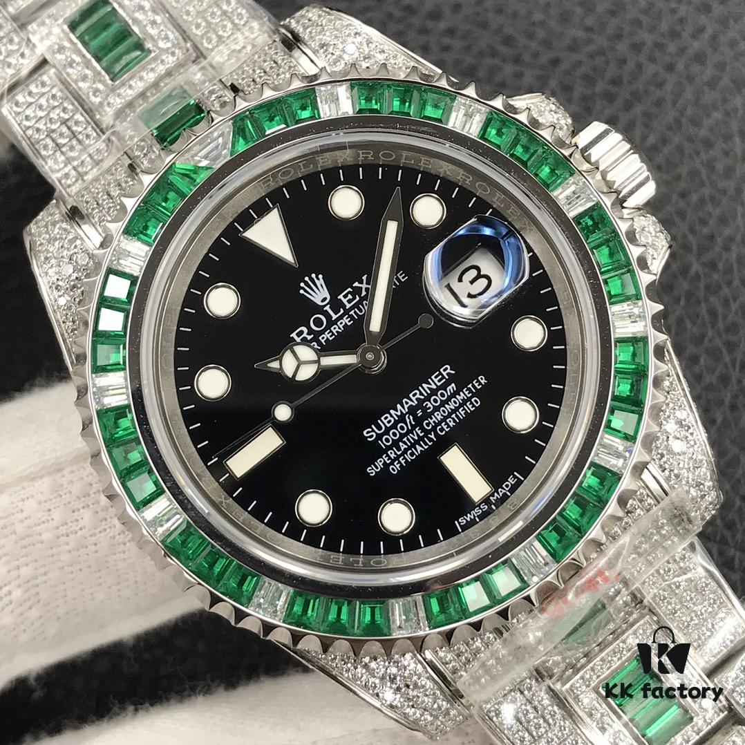 6931a728ccd8ab3d7af9b992 Luxury Masterpiece: Rolex SUB Diver Custom Diamond-Paved Edition