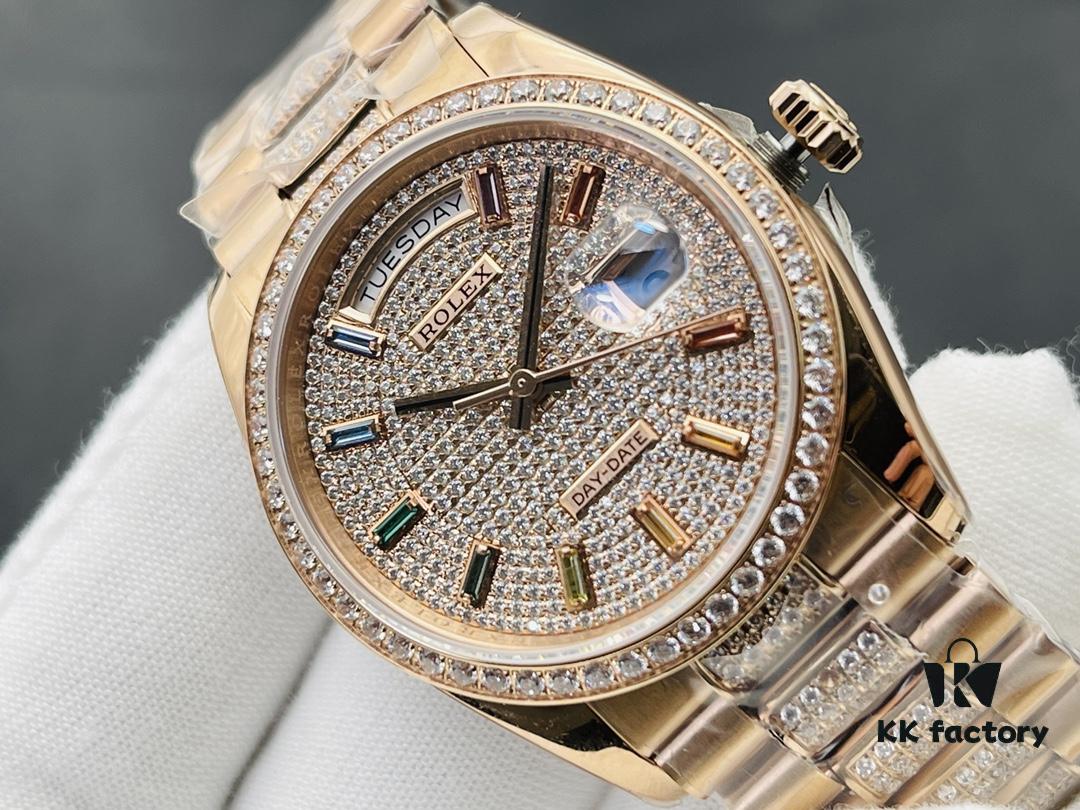 6931a74cccd8ab3d7af9bbf8 VRS Factory 2021 Highly Recommended Newest Style Rainbow Gradient Sapphire Diamond-Paved Rolex Datejust 36MM