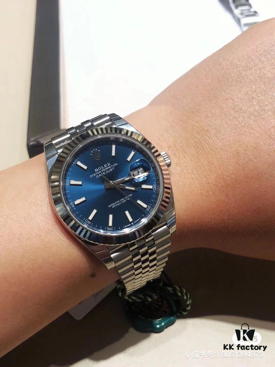 6931a75accd8ab3d7af9bcef Rolex Datejust 41mm Latest Model 'Mint Green' and 'Checkered Blue' - Wrist Appearance!