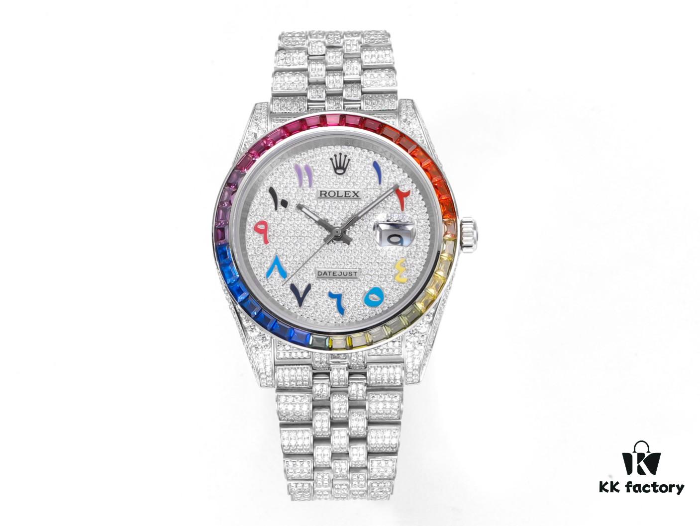 6931a779ccd8ab3d7af9be94 MS Factory Rolex Datejust 1263341-0018 Full-Paved Diamond Wristwatch – 904L Steel Special Edition with Micropave Diamonds