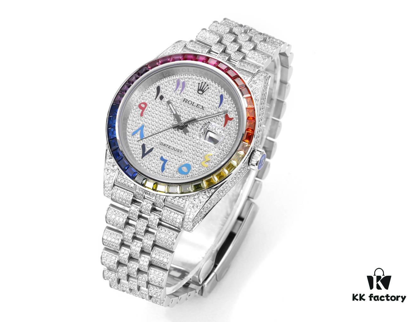 6931a779ccd8ab3d7af9be95 MS Factory Rolex Datejust 1263341-0018 Full-Paved Diamond Wristwatch – 904L Steel Special Edition with Micropave Diamonds