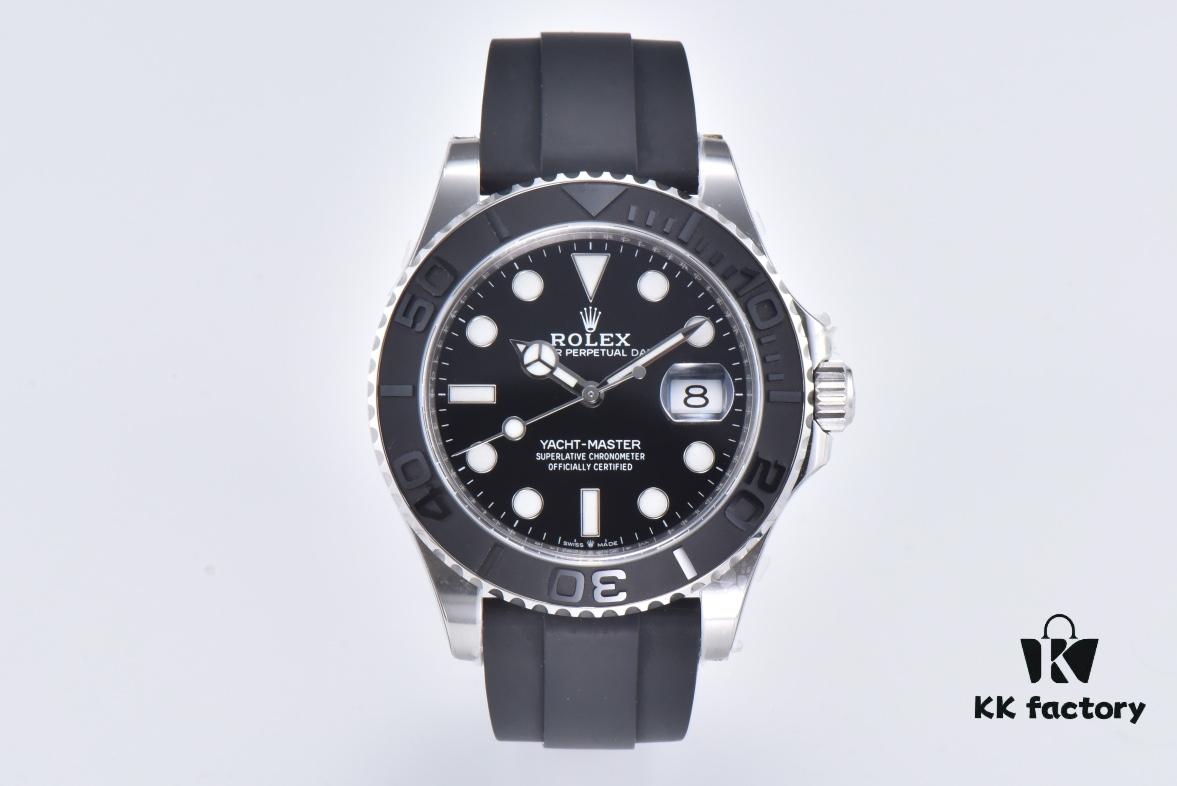 6931a7a4ccd8ab3d7af9c0b4 Clean Factory Rolex Yacht-Master 42mm 226659 Platinum Model with 3235 Movement and Black Cerachrom Bezel with Special Texture