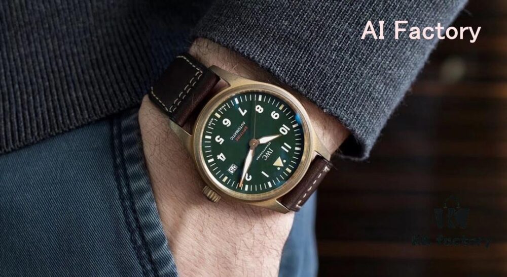 6931a7c8ccd8ab3d7af9c2f7 AI Factory Masterpiece: The World's First Bronze Spitfire Jet Fighter Watch with Fiery Impact, Olive Green Dial