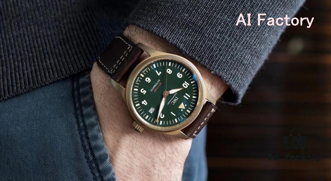 6931a7c8ccd8ab3d7af9c2f7 AI Factory Masterpiece: The World's First Bronze Spitfire Jet Fighter Watch with Fiery Impact, Olive Green Dial