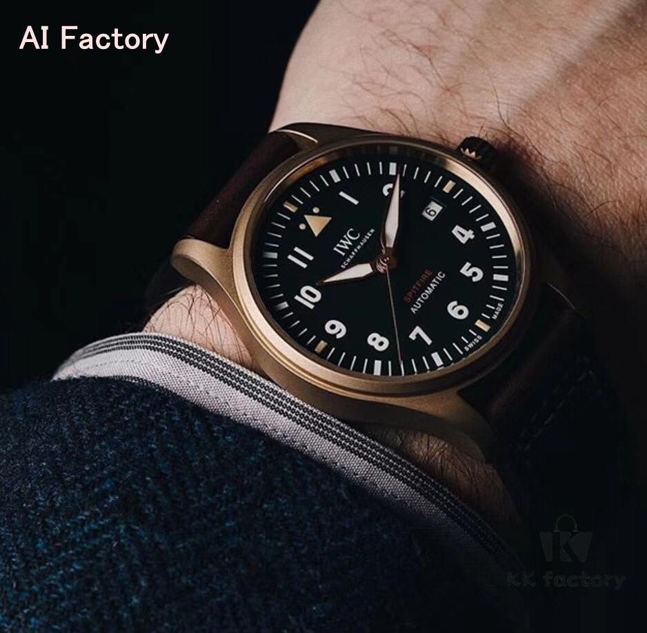 6931a7c8ccd8ab3d7af9c2f9 AI Factory Masterpiece: The World's First Bronze Spitfire Jet Fighter Watch with Fiery Impact, Olive Green Dial