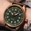 6931a7c8ccd8ab3d7af9c2fa AI Factory Masterpiece: The World's First Bronze Spitfire Jet Fighter Watch with Fiery Impact, Olive Green Dial