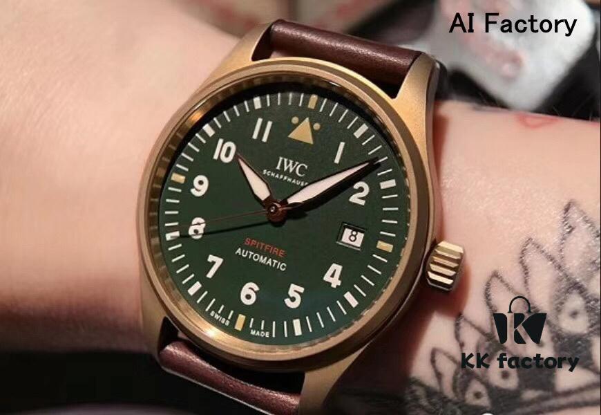 6931a7c8ccd8ab3d7af9c2fa AI Factory Masterpiece: The World's First Bronze Spitfire Jet Fighter Watch with Fiery Impact, Olive Green Dial