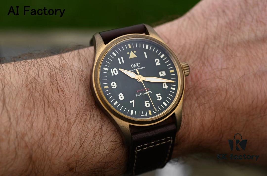 6931a7c9ccd8ab3d7af9c2fb AI Factory Masterpiece: The World's First Bronze Spitfire Jet Fighter Watch with Fiery Impact, Olive Green Dial