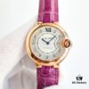 Cartier Ballon Bleu Series RW1 Gold-Plated 18K Gold-Plated Mechanical Ladies' Watch with American Crocodile Leather Strap 33mm Exclusive First Release