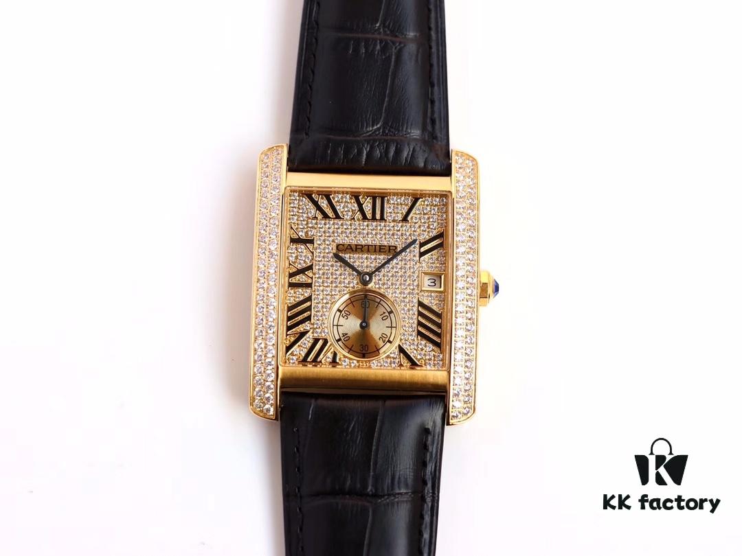 6931a7f1ccd8ab3d7af9c5a1 Taiwan Factory F5, Cartier Tank Series, Full Diamond Dial VS Upgraded Version, Andy Lau's British Tank Ultimate Edition, Square Men's Watch