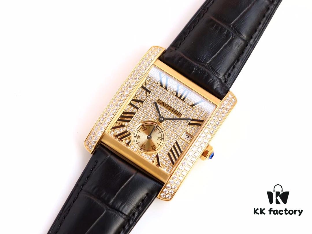 6931a7f1ccd8ab3d7af9c5a2 Taiwan Factory F5, Cartier Tank Series, Full Diamond Dial VS Upgraded Version, Andy Lau's British Tank Ultimate Edition, Square Men's Watch