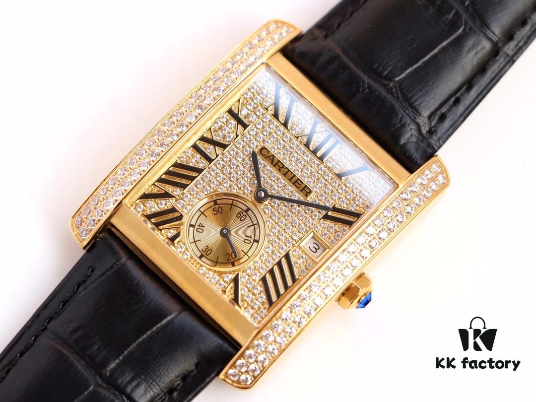 6931a7f1ccd8ab3d7af9c5a4 Taiwan Factory F5, Cartier Tank Series, Full Diamond Dial VS Upgraded Version, Andy Lau's British Tank Ultimate Edition, Square Men's Watch