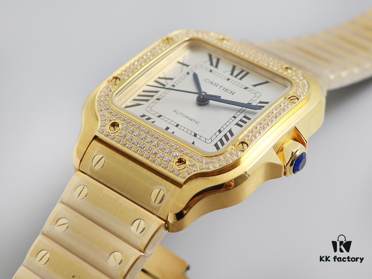 6931a7f3ccd8ab3d7af9c5ba BV Factory Highest Version Genuine Mould Cartier Santos Couple Watch