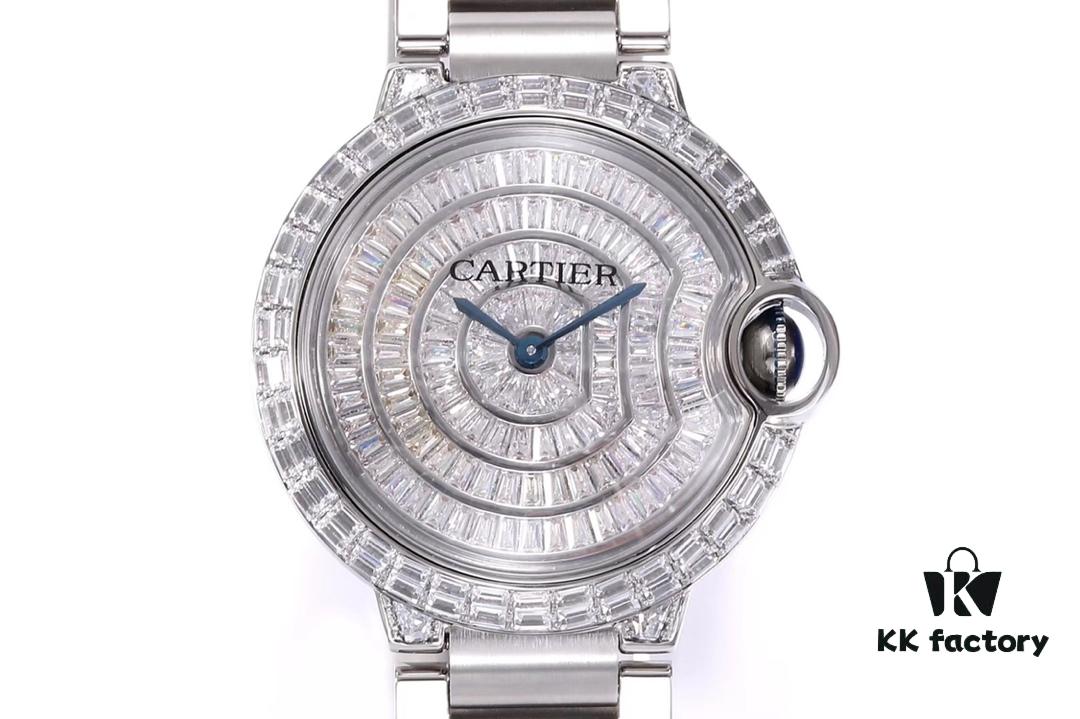 6931a7f8ccd8ab3d7af9c619 Cartier Ballon Bleu Square Diamond Full-Pave Ladies Watch