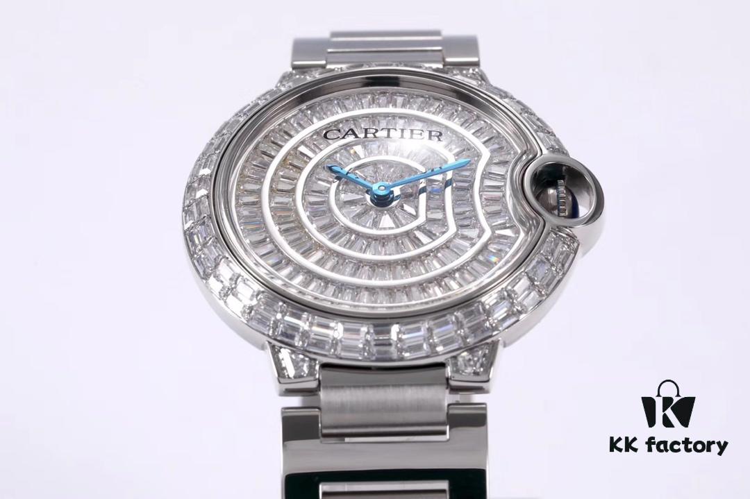 6931a7f8ccd8ab3d7af9c61b Cartier Ballon Bleu Square Diamond Full-Pave Ladies Watch