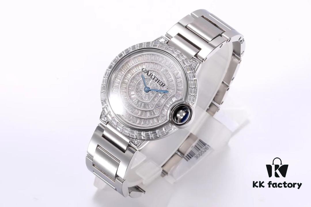 6931a7f9ccd8ab3d7af9c61c Cartier Ballon Bleu Square Diamond Full-Pave Ladies Watch