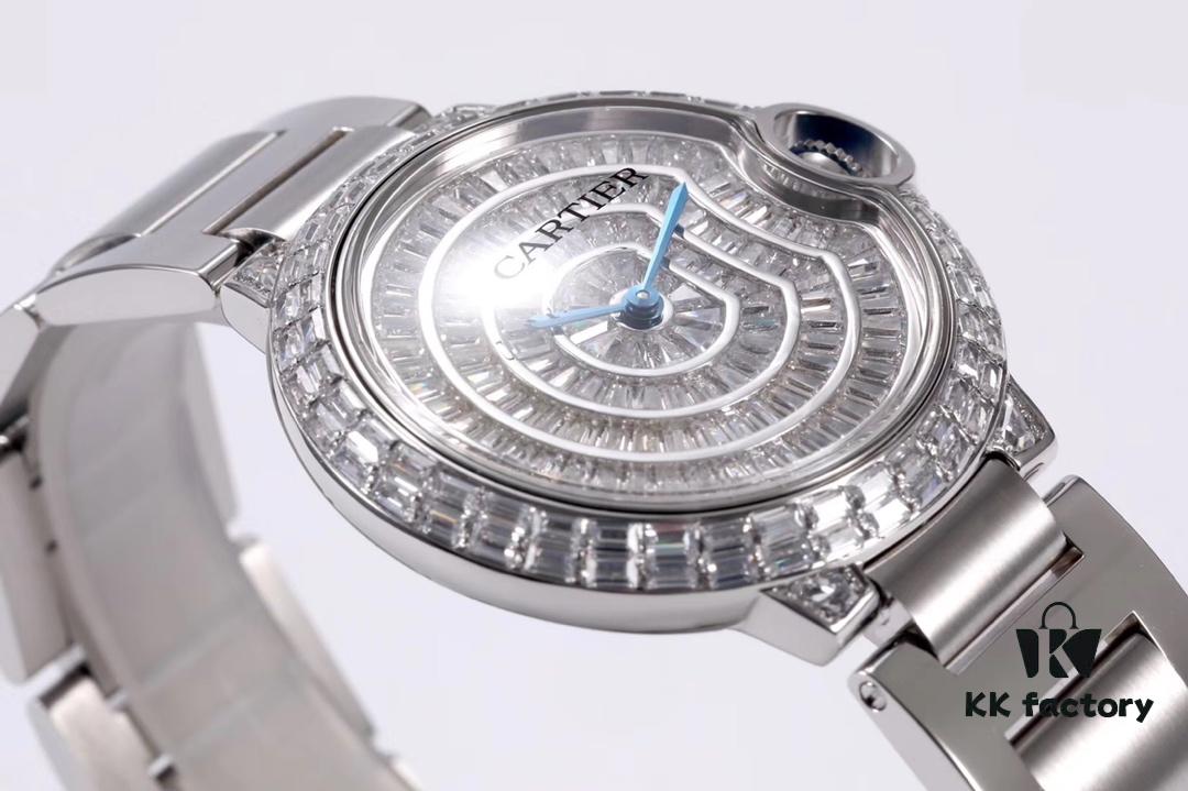 6931a7f9ccd8ab3d7af9c61e Cartier Ballon Bleu Square Diamond Full-Pave Ladies Watch