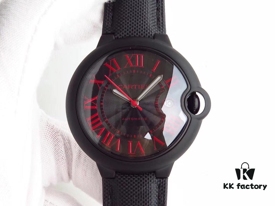 6931a7ffccd8ab3d7af9c685 CARTIER x Bamford Watch Department Collaboration - New Ballon Bleu Watch, The Mysterious Black Knight with Passion and Rock 'n' Roll Spirit! Men's 42mm Timepiece with Sapphire Crystal Domed Double Bubble Fish-Eye, Dimensional Dial, Honored Release by Taiwan Factory