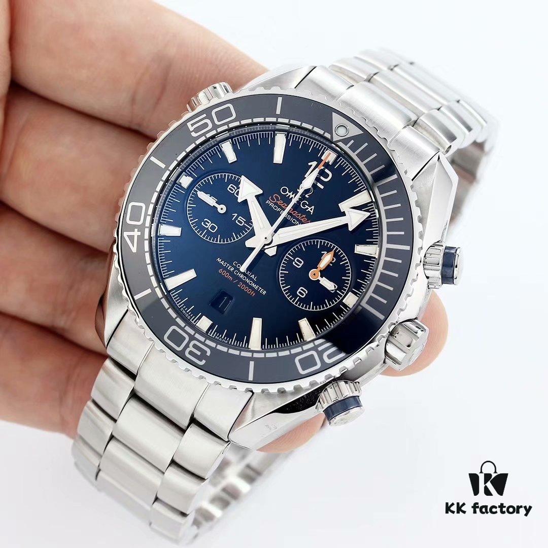 6931a800ccd8ab3d7af9c699 BF Fine Omega Seamaster 600m Diver Series 45.5mm Men's Automatic Chronograph with 9900 Movement, Super-Luminous, Waterproof, Compatible with Rubber and Steel Bracelets