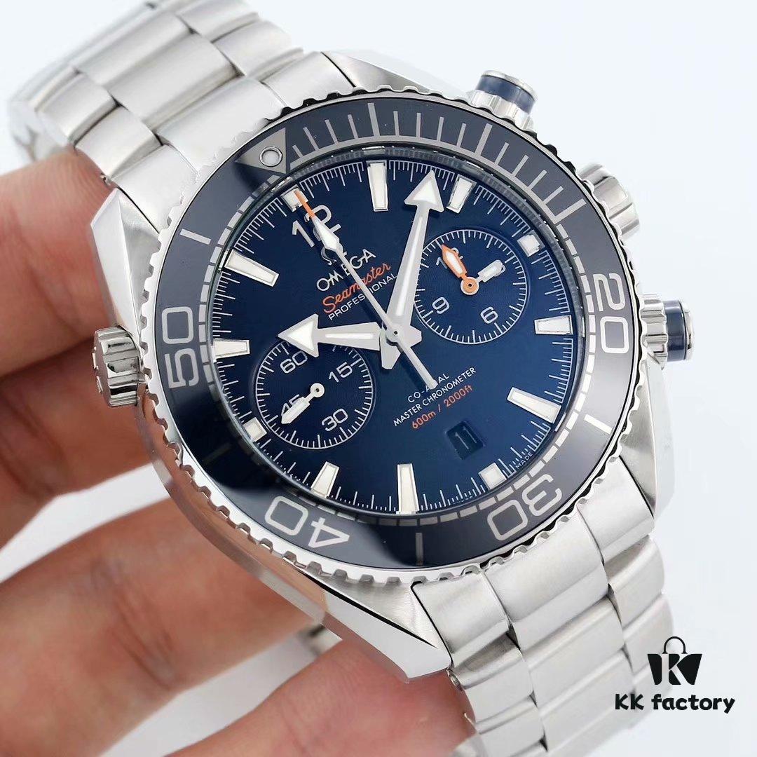 6931a800ccd8ab3d7af9c69a BF Fine Omega Seamaster 600m Diver Series 45.5mm Men's Automatic Chronograph with 9900 Movement, Super-Luminous, Waterproof, Compatible with Rubber and Steel Bracelets