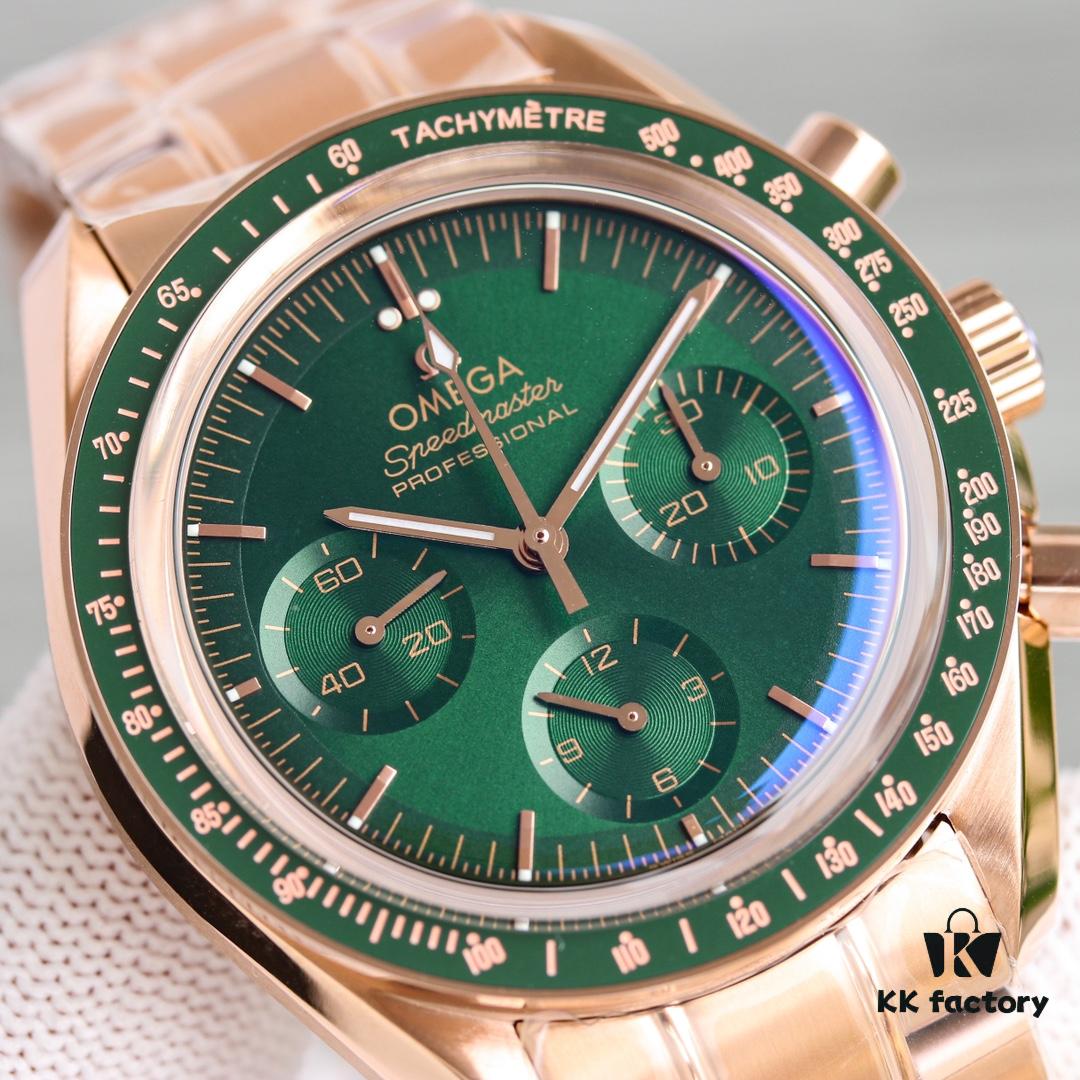 6931a804ccd8ab3d7af9c6dc Omega OMEGA Speedmaster Series 'Green Rose Gold' and 'Black Rose Gold' Limited Editions