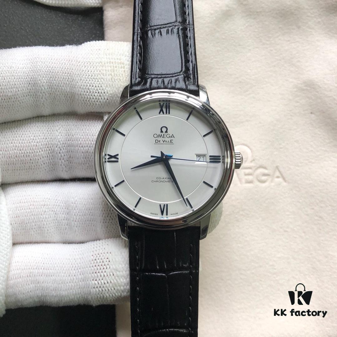 6931a80fccd8ab3d7af9c799 KY's Latest Masterpiece Omega De Ville Series, Full Watch Molded from Original, 12-Month Development, 39.5mm Diameter, Equipped with Imported Stable 9015 Movement, Paired with American Crocodile Leather Strap
