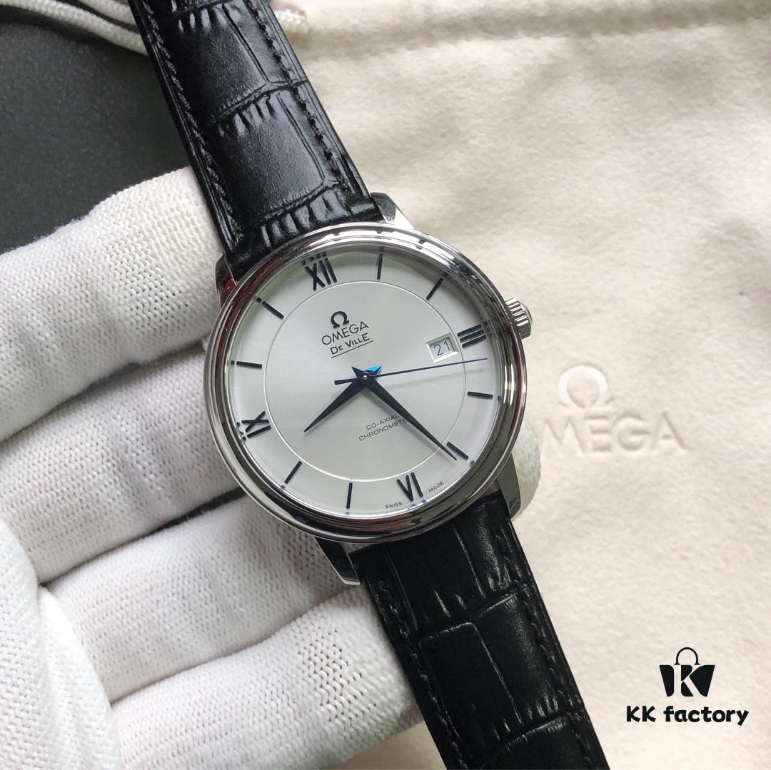 6931a80fccd8ab3d7af9c79a KY's Latest Masterpiece Omega De Ville Series, Full Watch Molded from Original, 12-Month Development, 39.5mm Diameter, Equipped with Imported Stable 9015 Movement, Paired with American Crocodile Leather Strap