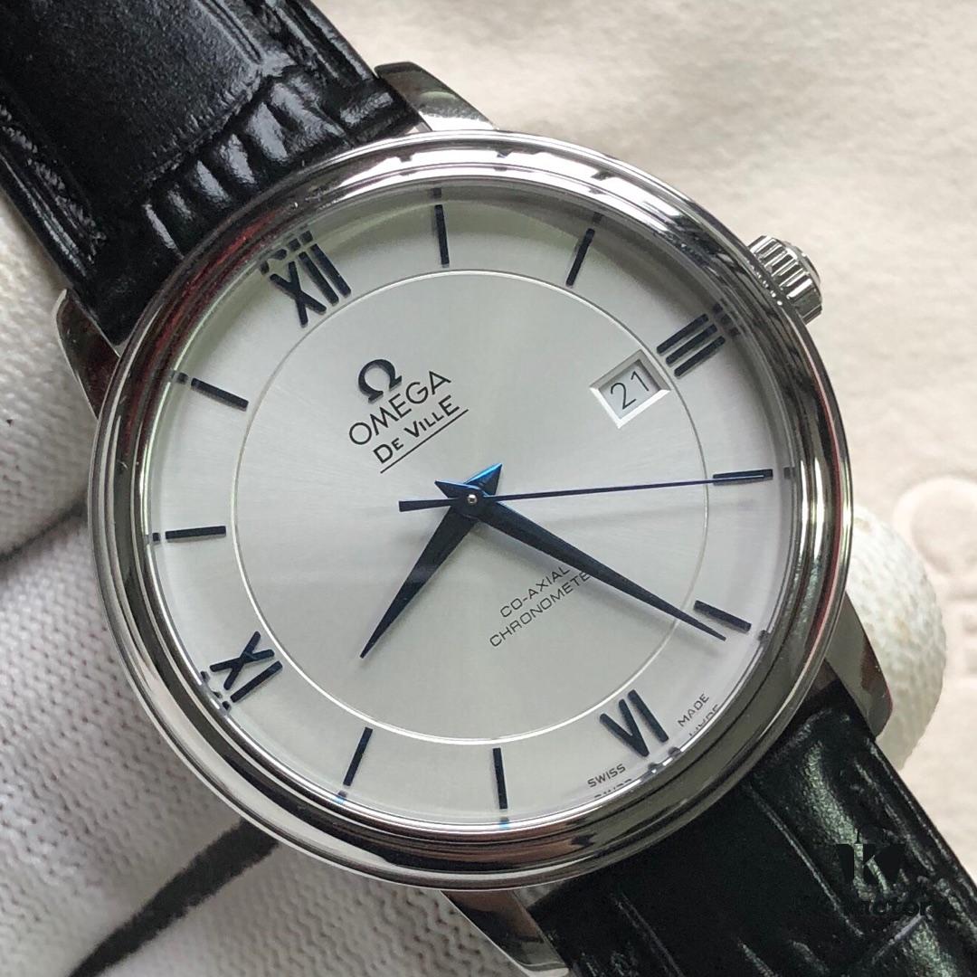 6931a810ccd8ab3d7af9c79c KY's Latest Masterpiece Omega De Ville Series, Full Watch Molded from Original, 12-Month Development, 39.5mm Diameter, Equipped with Imported Stable 9015 Movement, Paired with American Crocodile Leather Strap