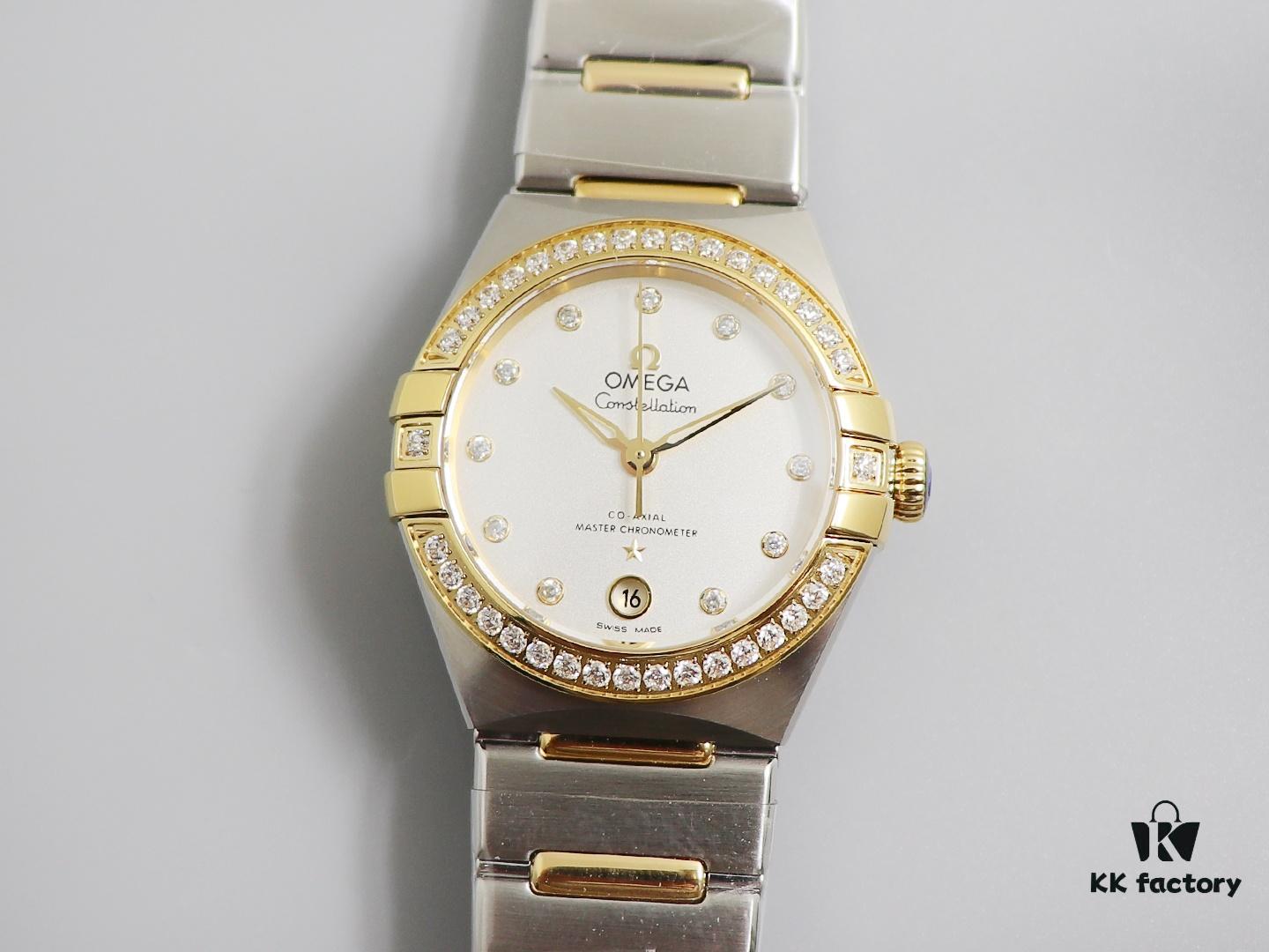 6931a812ccd8ab3d7af9c7c6 3S New Arrival: Mother-of-Pearl Dial, 5th Generation Omega Constellation Series! 29mm, Date Window at 6 o'clock, Adjustable Bracelet (2mm); Clone 8700 Movement