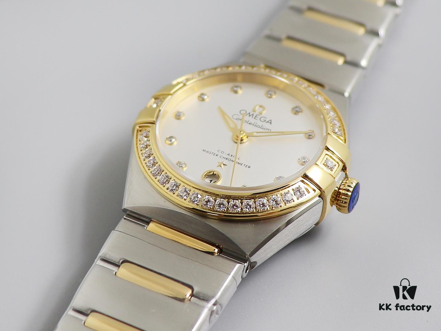 6931a812ccd8ab3d7af9c7c7 3S New Arrival: Mother-of-Pearl Dial, 5th Generation Omega Constellation Series! 29mm, Date Window at 6 o'clock, Adjustable Bracelet (2mm); Clone 8700 Movement