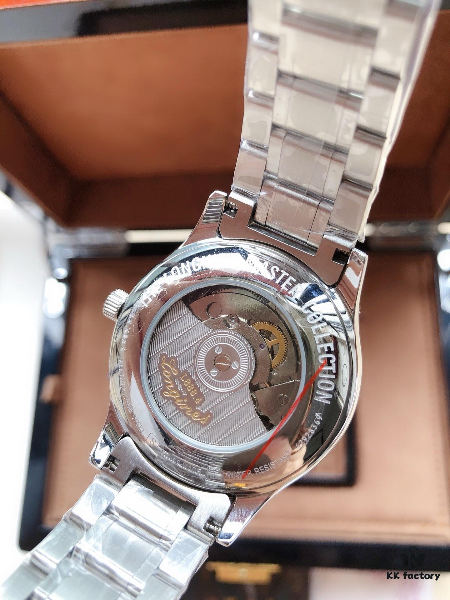 6931a815ccd8ab3d7af9c7f4 LONGINES - Master Collection Real Moon Phase 24-Hour Fully Automatic Mechanical Watch for Men, 40mm, 316L Stainless Steel, Double Dome Mineral Glass, Butterfly Clasp