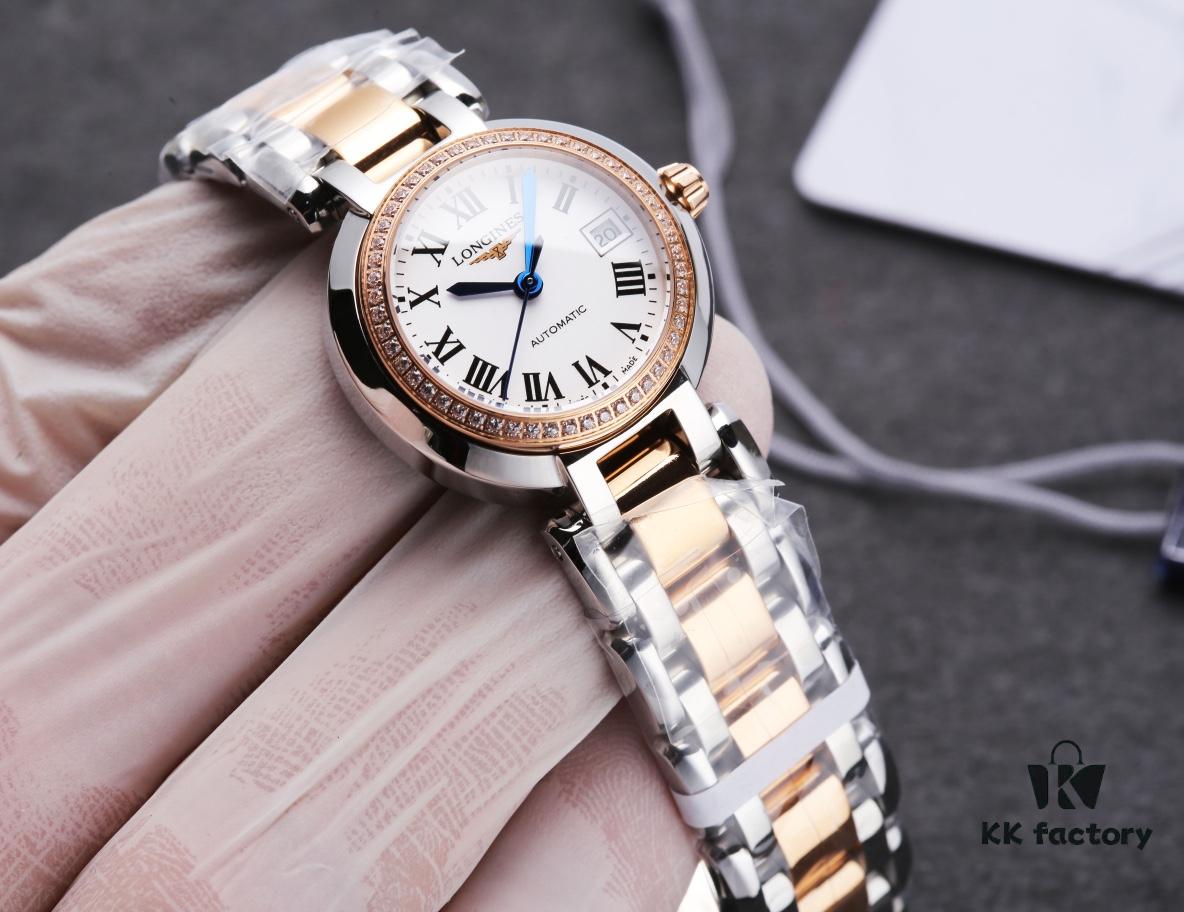 6931a820ccd8ab3d7af9c8b0 Mechanical Women's Watch with Full Circle VVS Diamonds, Longines La Lune L8.111.4.87.6, 120m Waterproof, Sapphire Crystal, Japanese NH05 Movement
