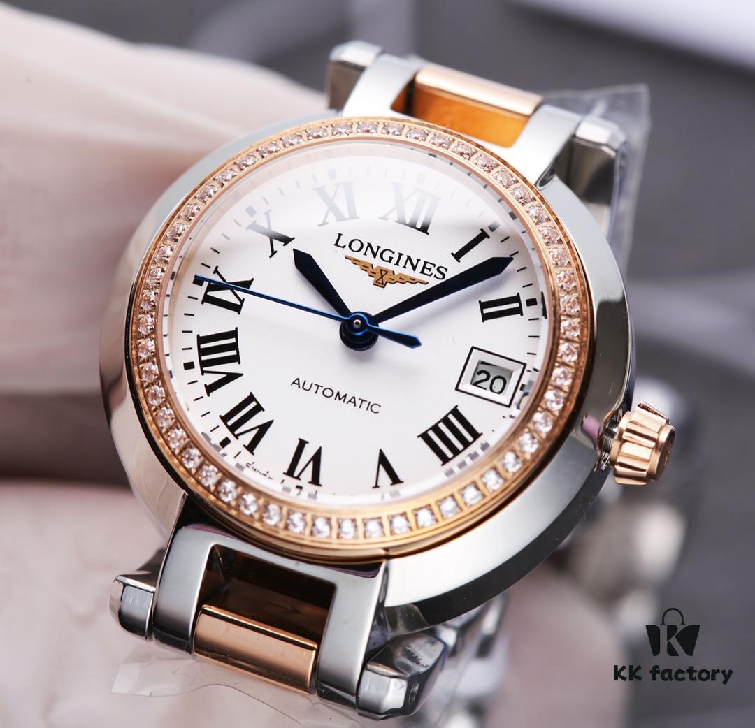 6931a820ccd8ab3d7af9c8b1 Mechanical Women's Watch with Full Circle VVS Diamonds, Longines La Lune L8.111.4.87.6, 120m Waterproof, Sapphire Crystal, Japanese NH05 Movement