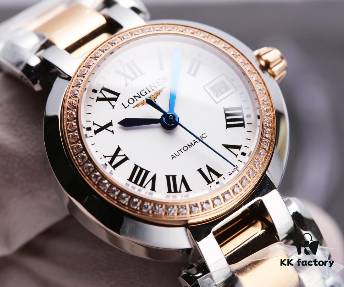 6931a820ccd8ab3d7af9c8b2 Mechanical Women's Watch with Full Circle VVS Diamonds, Longines La Lune L8.111.4.87.6, 120m Waterproof, Sapphire Crystal, Japanese NH05 Movement